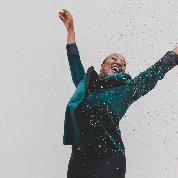 woman celebrating progress in mental health in houston texas